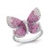 Gem And Harmony Sterling Silver Butterfly Ring with PInk Synthetic Cubic Zirconia (CZ)s